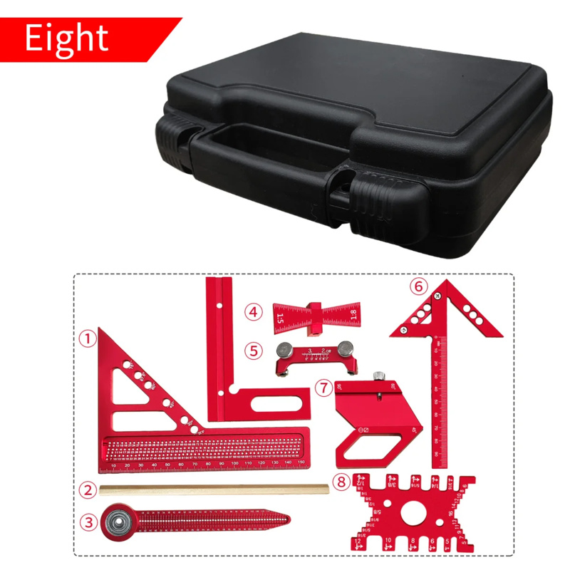 Woodworking Hand Tools - Woodworking Aluminum Square Kit with Box