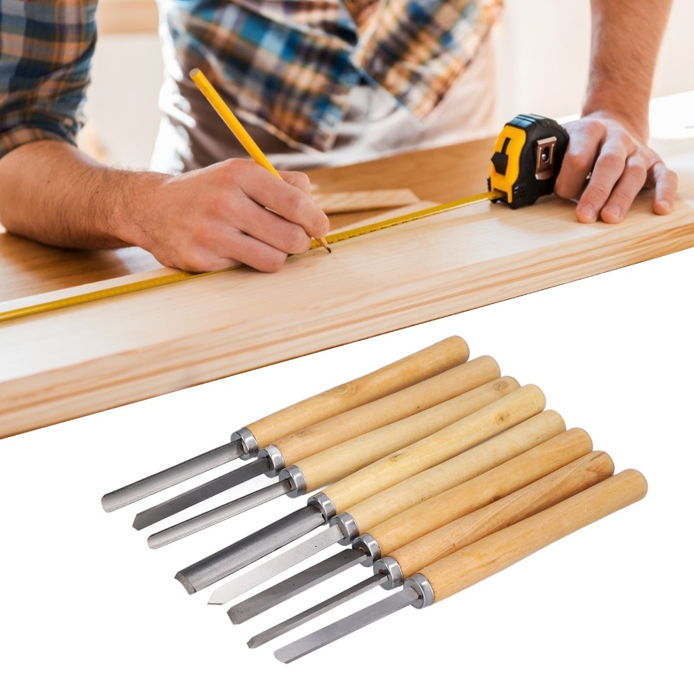 8PCS HSS Steel Wood Turning Ch - Skew Chisel Wood ulasan dan harga