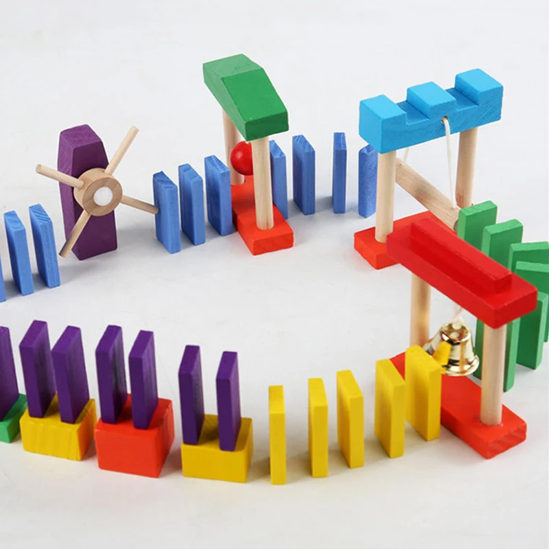 Montessori Wooden Rainbow Domi - Woodworking Domino ulasan dan harga