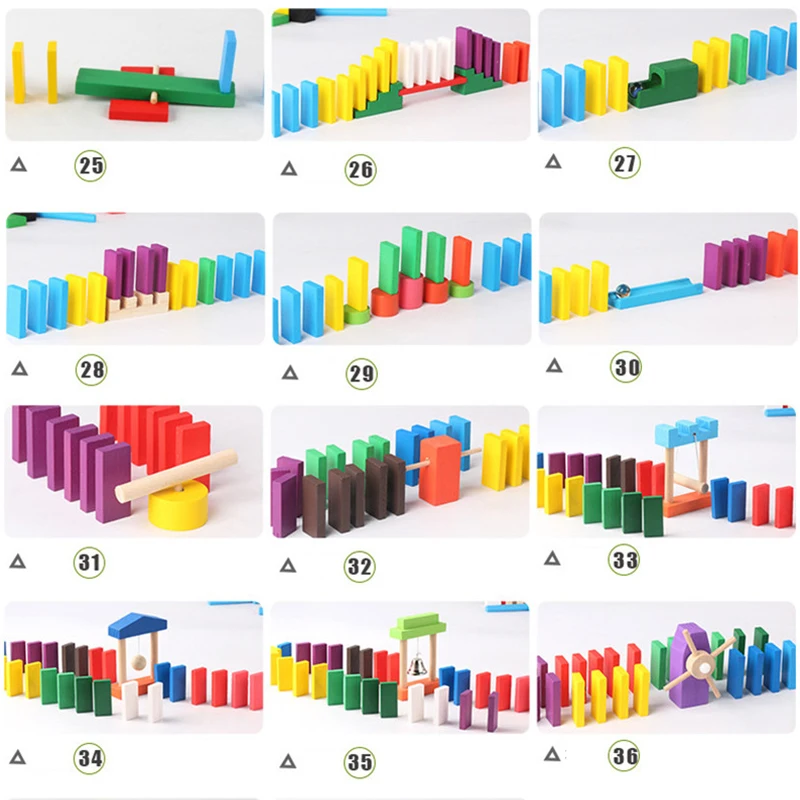 Montessori Wooden Rainbow Domi - Woodworking Domino ulasan dan harga