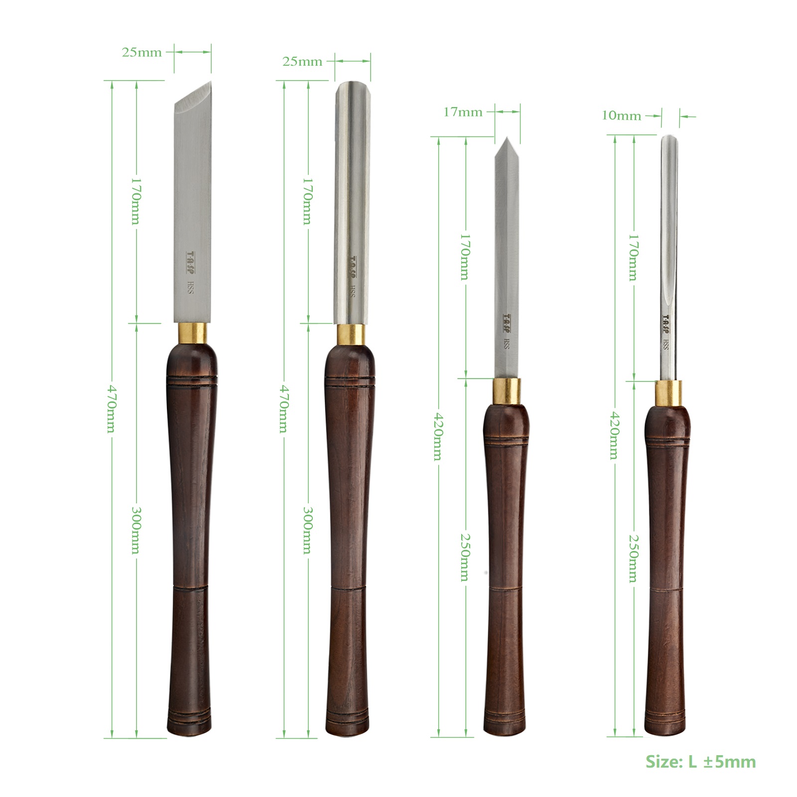 TASP 4pcs HSS Woodturning Chis - Skew Chisel Wood ulasan dan harga