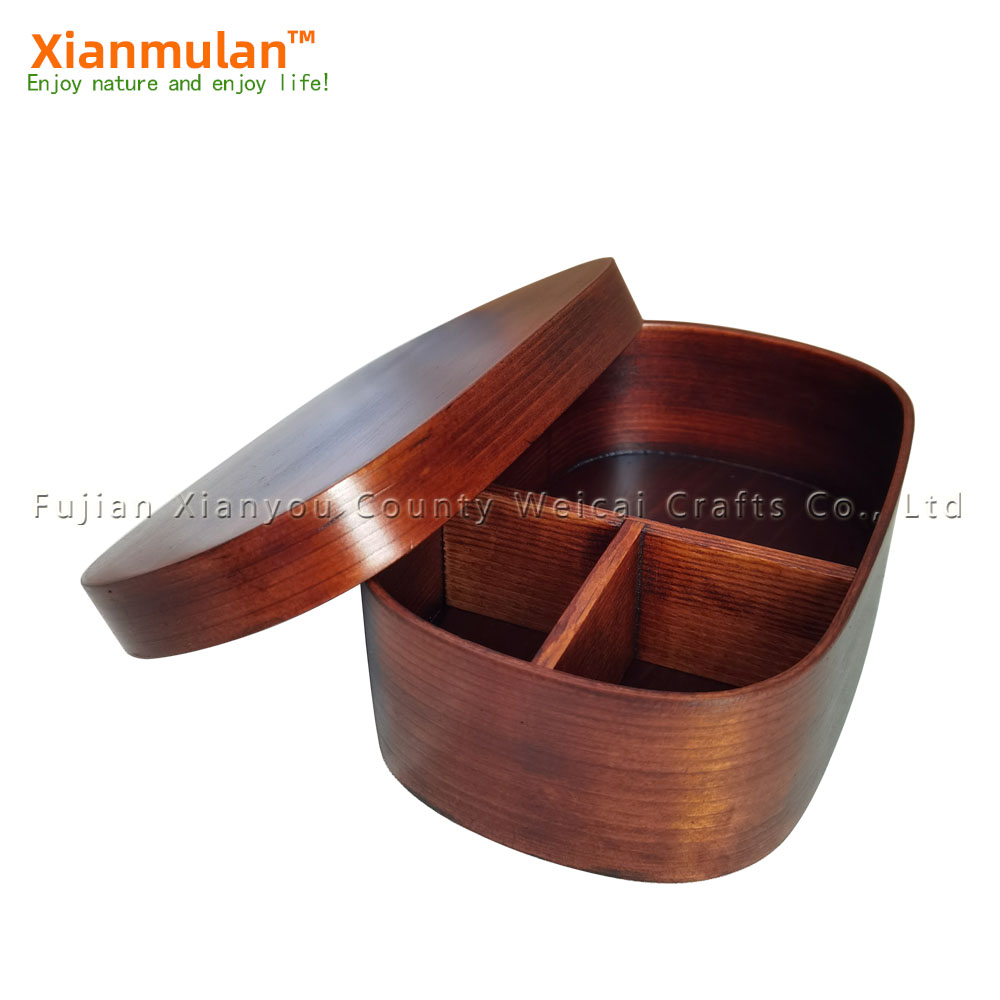 Natural Wooden Bento Box Squar - Woodworking In Japanese ulasan dan harga